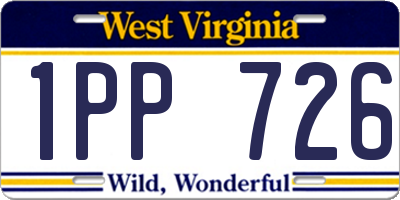 WV license plate 1PP726