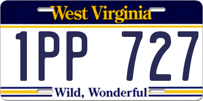 WV license plate 1PP727