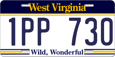 WV license plate 1PP730