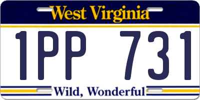 WV license plate 1PP731
