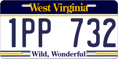 WV license plate 1PP732