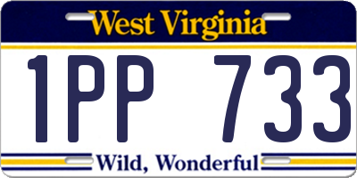 WV license plate 1PP733