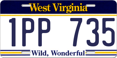 WV license plate 1PP735