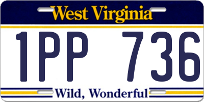 WV license plate 1PP736