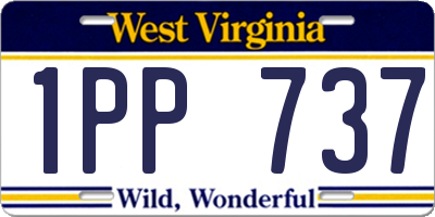 WV license plate 1PP737