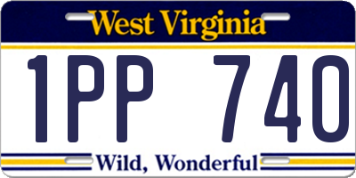 WV license plate 1PP740