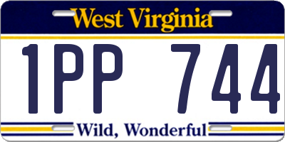 WV license plate 1PP744