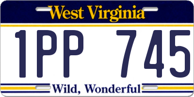 WV license plate 1PP745
