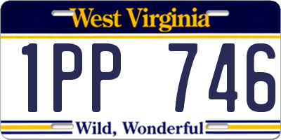 WV license plate 1PP746