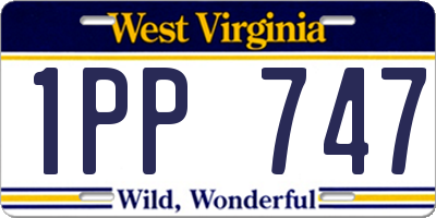 WV license plate 1PP747