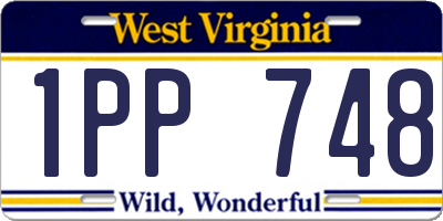 WV license plate 1PP748