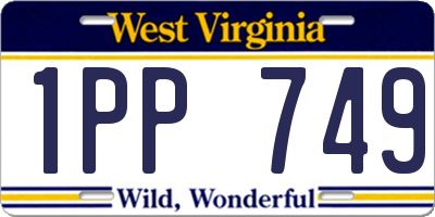 WV license plate 1PP749