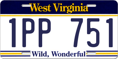 WV license plate 1PP751
