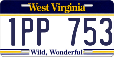 WV license plate 1PP753