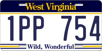 WV license plate 1PP754