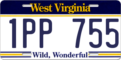 WV license plate 1PP755