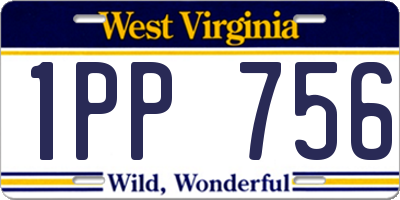 WV license plate 1PP756
