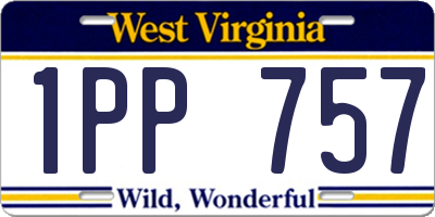 WV license plate 1PP757