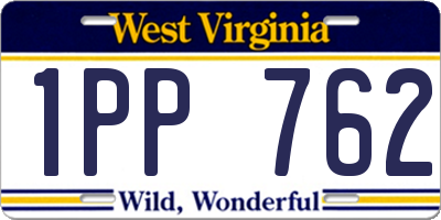 WV license plate 1PP762