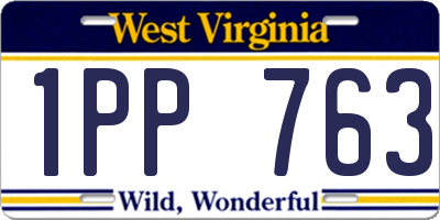 WV license plate 1PP763
