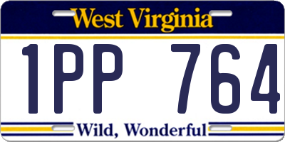 WV license plate 1PP764