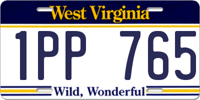 WV license plate 1PP765