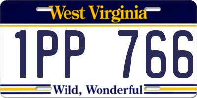 WV license plate 1PP766