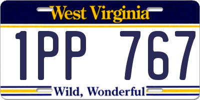 WV license plate 1PP767