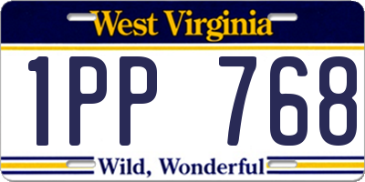 WV license plate 1PP768