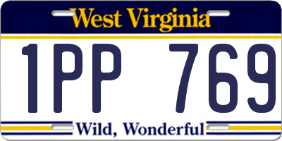 WV license plate 1PP769