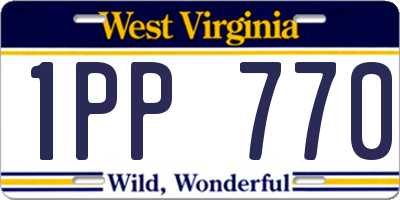 WV license plate 1PP770