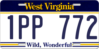 WV license plate 1PP772