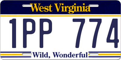 WV license plate 1PP774