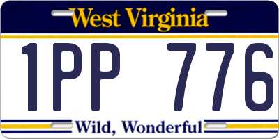 WV license plate 1PP776