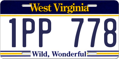 WV license plate 1PP778