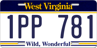 WV license plate 1PP781
