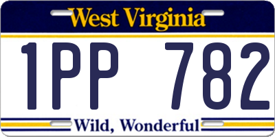 WV license plate 1PP782