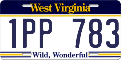 WV license plate 1PP783