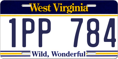 WV license plate 1PP784