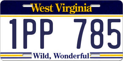 WV license plate 1PP785
