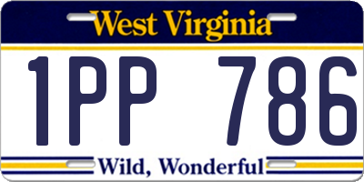 WV license plate 1PP786