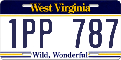 WV license plate 1PP787