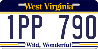 WV license plate 1PP790