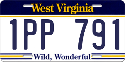 WV license plate 1PP791