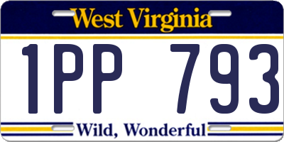 WV license plate 1PP793