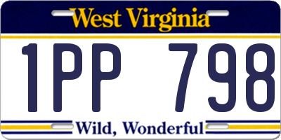WV license plate 1PP798