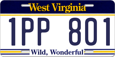 WV license plate 1PP801