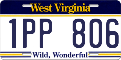 WV license plate 1PP806