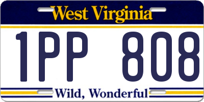 WV license plate 1PP808