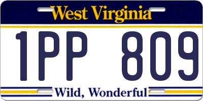 WV license plate 1PP809